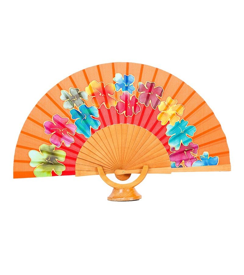 ventall seda natural flors colors