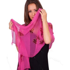 fulard seda natural flors fucsia