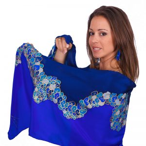 fulard seda natural cargols blaus